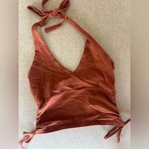 Hollister Terracotta Halter Crop Top